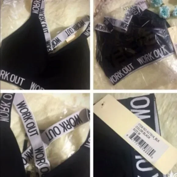 BLACK & WHITE SPORTS BRA TOP SIZE SMALL NWT - Picture 5 of 6